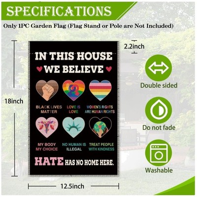 Multi-Color Equality Ally Farmhouse Garden Flag