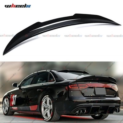 FOR 08-12 AUDI A4 B8 GLOSSY BLACK PSM STYLE HIGHKICK DUCKBILL TRUNK SPOILER WING