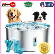 Dog Water Fountain for Large Dogs, 7L/236oz Stainless Steel Dog F