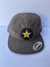 Rockstar Energy Drink Gray 5 Panel Hat Cap Yupoong The Classics Strapback New
