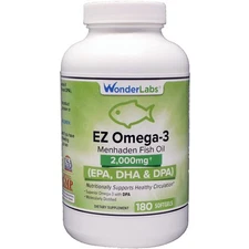 Wonder Laboratories EZ Omega-3 Atlantic Menhaden Fish Oil Supplement 2000 mg ...