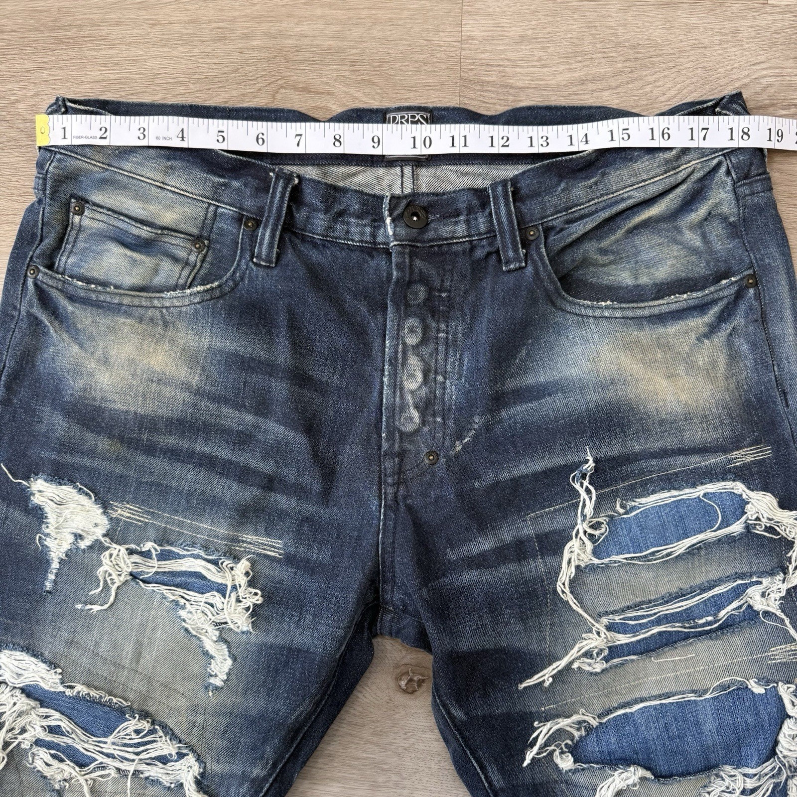 PRPS Distressed Boro Sashiko Patchwork Faded Deni… - image 12