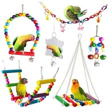 Bird Parakeet Cockatiel Toys, ESRISE Birds Cage Accessories Swing Climbing