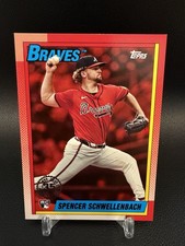 2025 Topps Series 1 Spencer Schwellenbach RC 1990 Red Foil /5 Braves