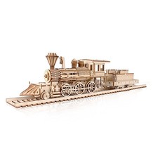 comfoyar Steam Train 3D Puzzle Wooden Model Kits for Adults to Build Self