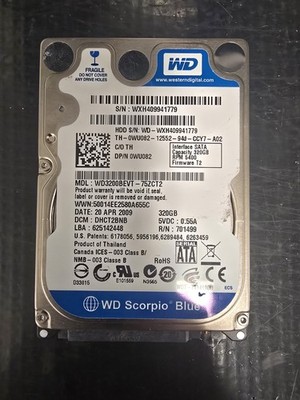 WD Scorpio Blue WD3200BEVT 320GB SATA HDD Hard Drive Tested Free Ship
