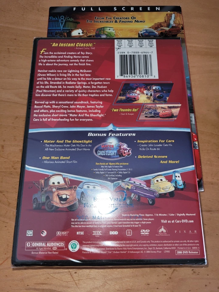 Disney Pixar Cars DVD 2006 FS NEW Slipcover 1 Original Tow Mater McQueen + Foto 4 de 4