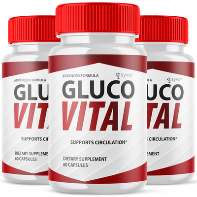(3 Pack) Gluco Vital Blood Balance Advanced Support Glycogen Vitamin 180 Capsule