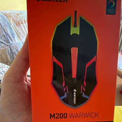 JERTECH M200 WARWICK Gaming-Maus 4800 DPI LED ergonomisch 3 Tasten Schwarz/Rot