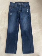 Abercrombie Boys Youth Classic Straight Jeans Size 16 Dark Wash Distressed