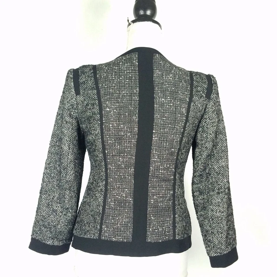 Chaqueta de tweed metálica Narciso Rodriguez Design Nation talla XS gris negra Foto 3 de 4