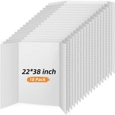 Ctosree 18 Pcs 22 * 38 Inch Tri Fold Poster Board Bulk, Science Fair Project ...