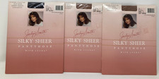 Jaclyn Smith Pantyhose Lot 3 Pairs Silky Sheer Beige Off Black Sz C Vintage USA