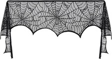 Halloween Spider Web Mantle Scarf Black, 17.7x98.4inch, Web