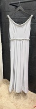 Prada Silver Gray Crystal Embellished Evening Gown Size 40