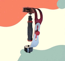 Manual Handheld Camera Gimbal Stabilizer - Red/Silver Aluminum Smooth Video