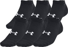 UA Under Armour Essential 6 Pair Mens Low Cut Socks US 9-13 One Size Black Gray