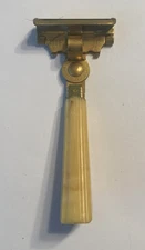 Vintage Eversharp Schick Injector Safety Razor Cream Bakelite Handle With Blades