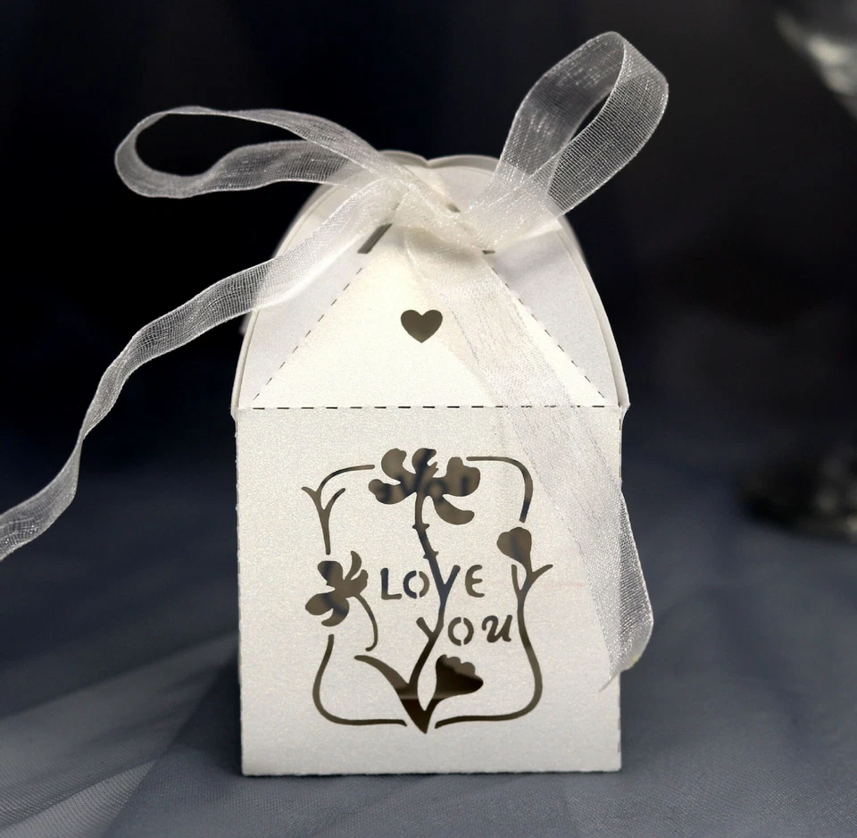 Laser Cut Rose Flower Chocolate Candy Boxes Wedding Favor Bridal Shower - Image 2 of 4