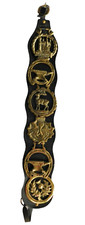 Vintage Scottish horse brasses on martingale Balmoral Gretna Green stag Scotland