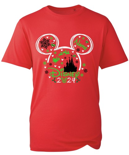 Camisa de Navidad Personalizada Disney, Top Unisex Disneyland Mickey Minnie Family - Imagen 6 de 9