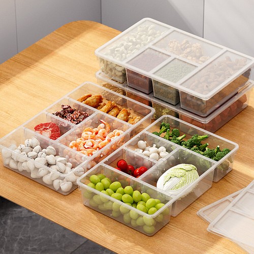 Fresh Storage Box Kitchen Food Container Divided Refrigerator Organizers