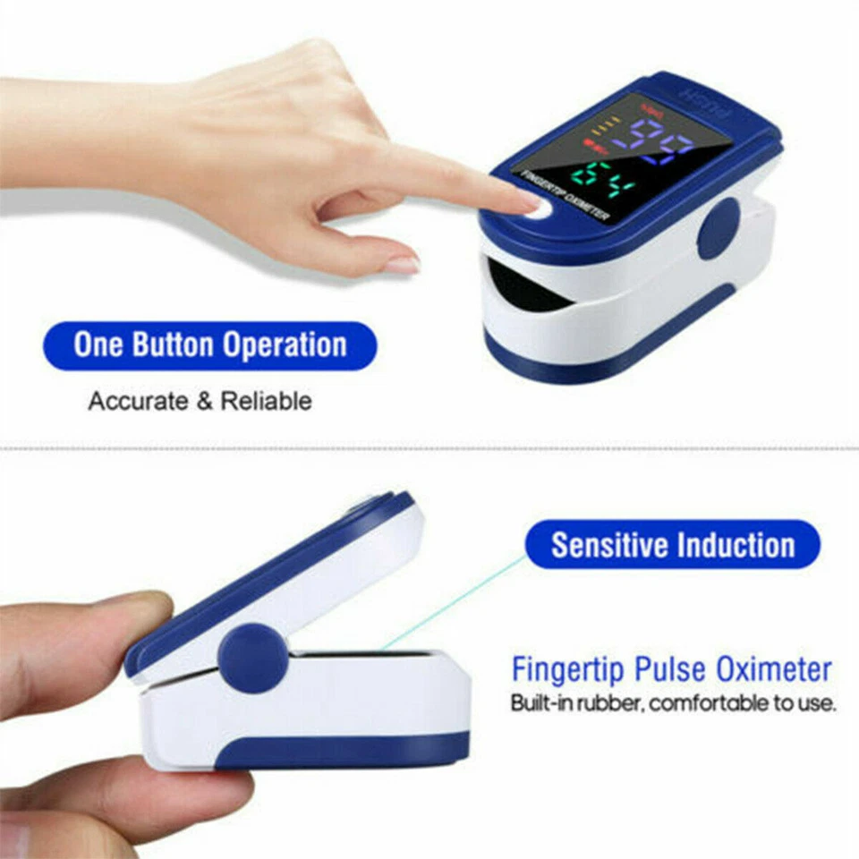 Finger Tip Pulse Oximeter Meter SpO2 Oxygen Saturation rate Heart Blood Monitor - Image 3 of 4