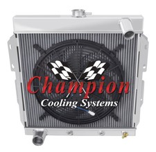 Qr Champion 4 Row Radiator W 16 Fan For 1955 - 1957 Ford Thunderbird Mc5557