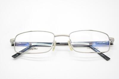 Monture De Lunettes Designer Impression Argent Multicolore – Demi-monture Ovale, Neuve