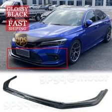 For Honda Civic Sedan Hatch 2022-2024 Glossy Black NK Style Front Bumper Lip Kit