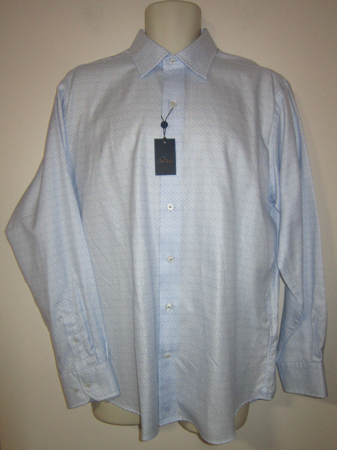DAVID DONAHUE Dress Casual Shirt Long Sleeve SKY Blue Sz L