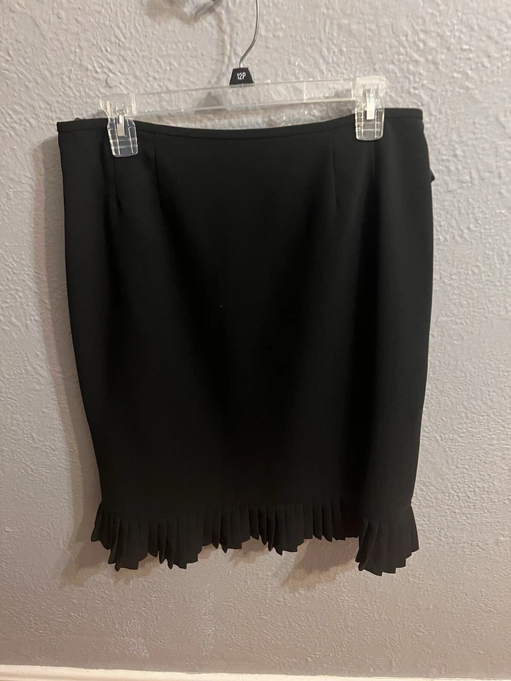 Evan Picone Skirt Womens 12P Black Lined A-Line - Image 3 of 4