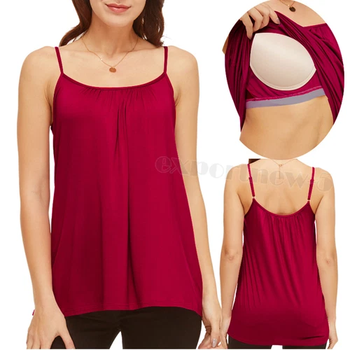 Women Plus Size Tank Tops Loose Casual Summer Top Pleated Flowy Adjustable Strap - Picture 16 of 55