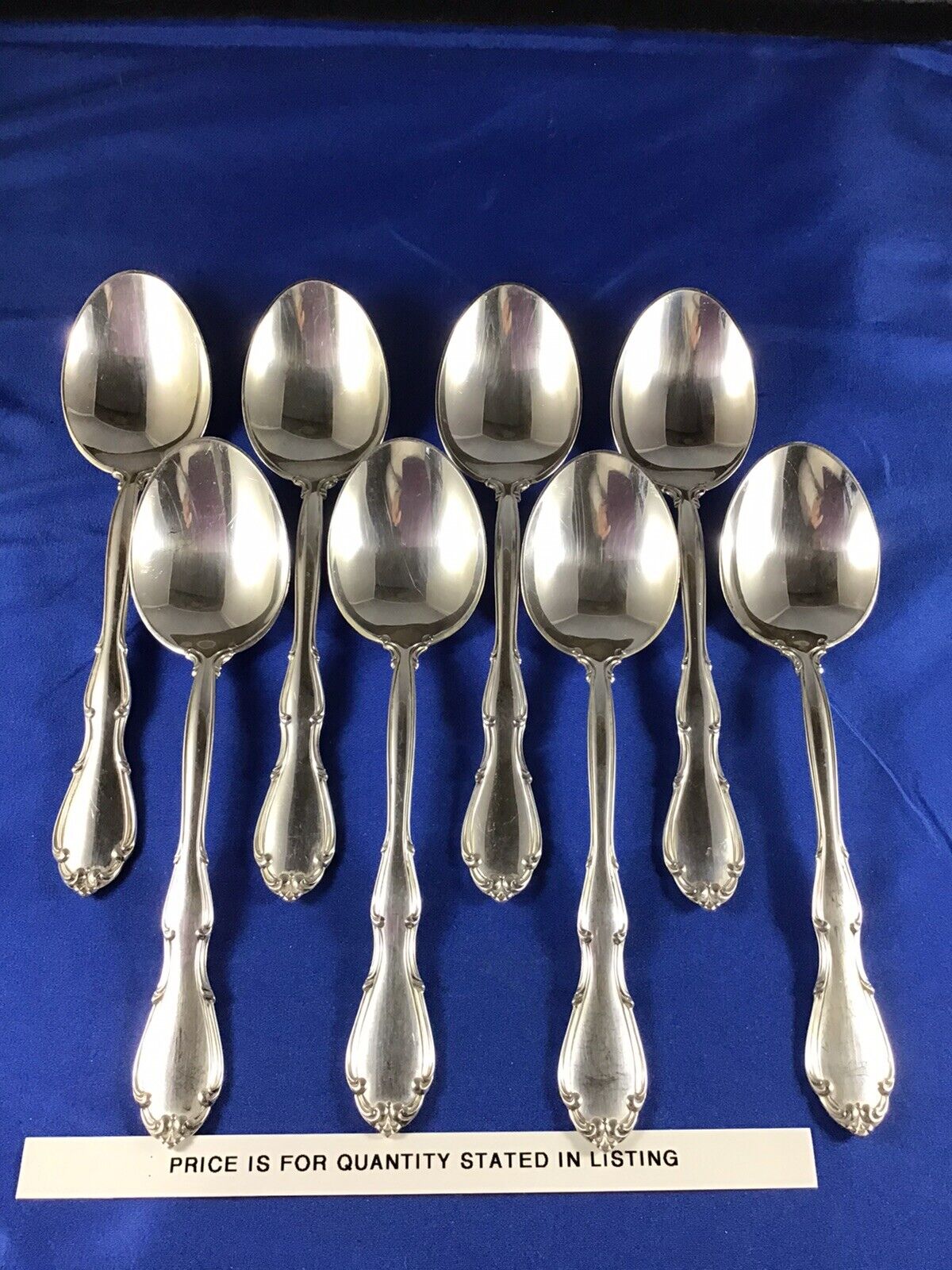 Set Of 4 Towle Fontana Sterling Silver 6-5/8” Oval Cream Soup Spoon