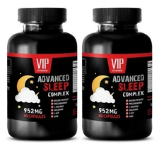 relaxing night pills ADVANCED SLEEP COMPLEX 952mg Stress 2 Bottles 120 Capsules