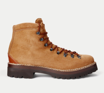Ralph Lauren Purple Label Italy Fawn Fidel Leather Suede Lace Chukka Boots Boot