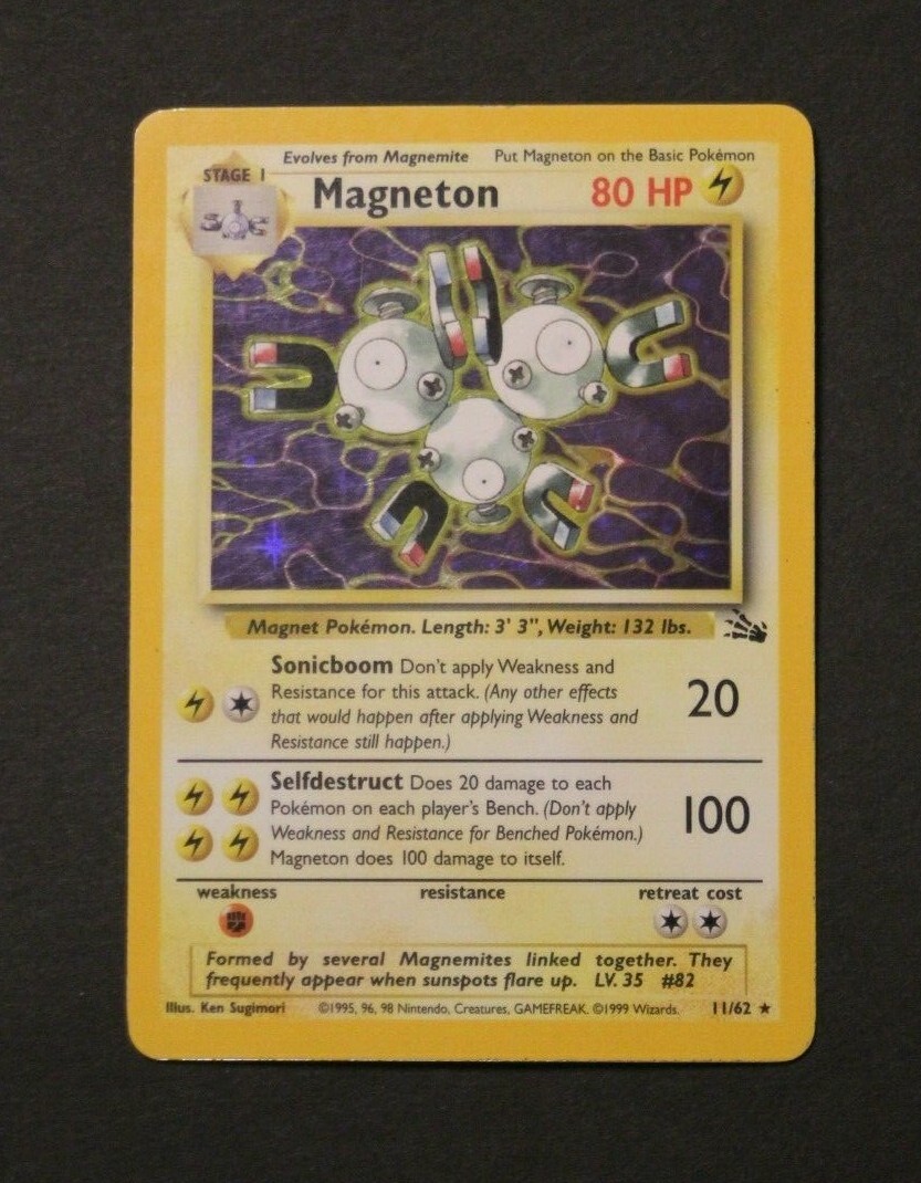 Magneton 11/62 1999 Vintage Pokemon Holographic Shiny Foil Holo