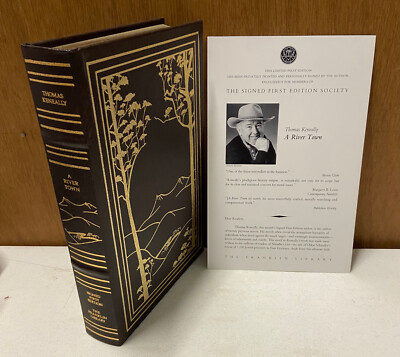#ad Franklin Library: SIGNED 1st A River Town by Thomas Keneally 1995 Leatherbound $41.99