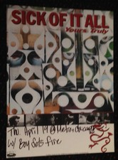 SICK OF IT ALL Yours Truly 18x24 Fat wreck-chords PUNK Hardocre nyhc