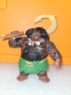 DISNEY MOANA Maui Demigod PVC Figure With Magic Fish Hook By JAKKS