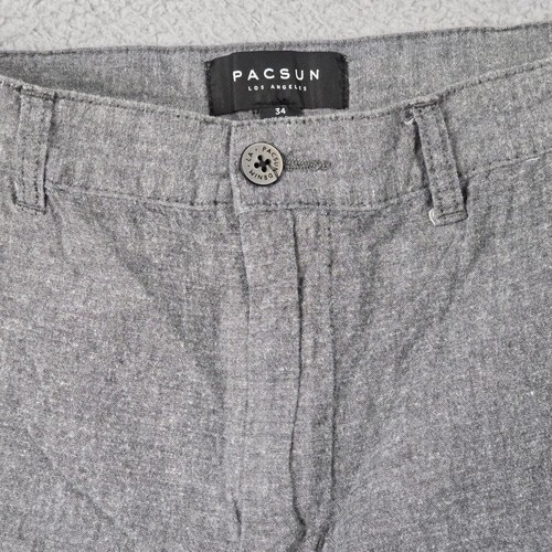 Pacsun Shorts Mens 34W x 9in GRAY TWEED Flat Front Chino Skater STREET BEACH - Picture 2 of 11