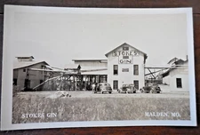 Malden Missouri Stokes Cotton Gin Real Photo Postcard RPPC