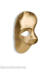 GOLD PHANTOM OF THE OPERA 1/2 EYE FACE MASK HALLOWEEN ACCESSORY MASQUERADE BALL