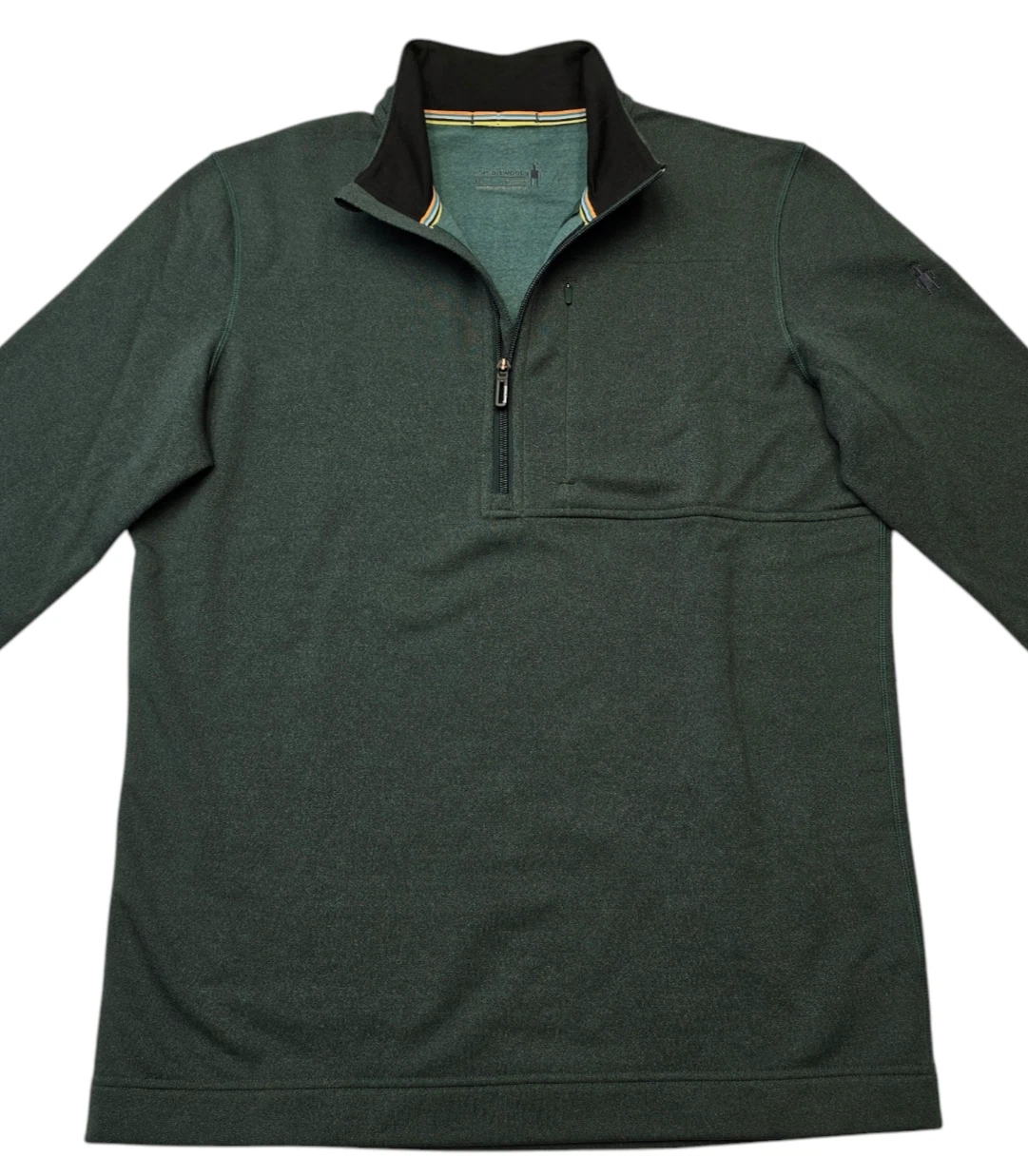 smartwool 1/4 zip merino wool blend chest pocket sweater