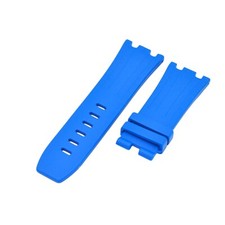 28mm Blue Rubber Watch Strap For Audemars Piguet Royal Oak 42 Grip Tang Buckle
