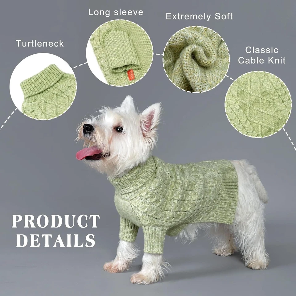 Suéter para Perros KYEESE Invierno Ropa para Perros Pullover Tejido con Hilo Dorado Fino Foto 2 de 4