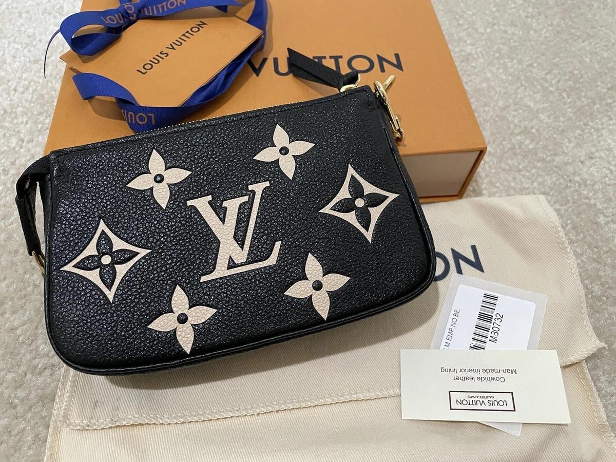 Louis Vuitton Mini Pochette Accessoires Bicolore Black Beige Monogram Empreinte