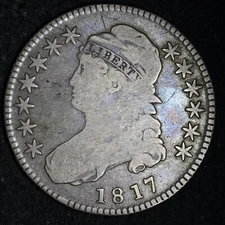 1817 Capped Bust Silver Half Dollar CHOICE FINE FREE SHIPPING E211 JCEM