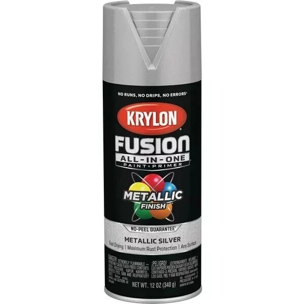 Pintura en aerosol todo en uno Krylon K02773007 Fusion, plateada metálica (interior/exterior) Foto 2 de 4