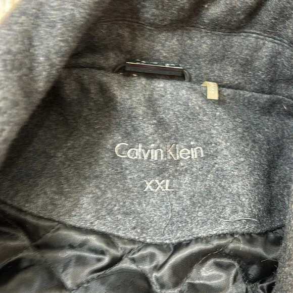 Calvin Klein Abrigo Hombre Lana Guisante Gris Talla XXL Foto 3 de 4